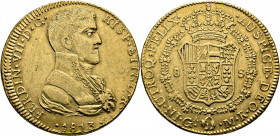 FERNANDO VII. Guadalajara. 8 escudos. 1813. MR. Atractivo. Buen ejemplar