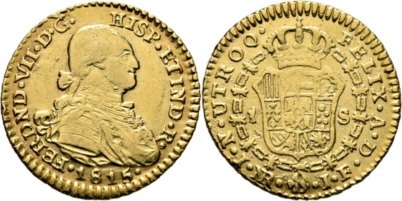 FERNANDO VII. Nuevo Reino. Escudo. 1815. JF. El 5 algo descolgado. Cy16161. F65....