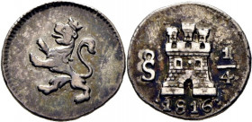 FERNANDO VII. Santiago de Chile. 1/4 de real. 1816. Buen ejemplar