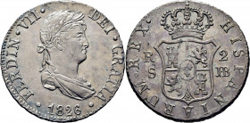 FERNANDO VII. Sevilla. 2 reales. 1826. JB