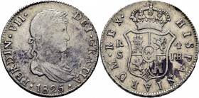 FERNANDO VII. Sevilla. 4 reales. 1825. JB. Escasa