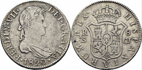 FERNANDO VII. Sevilla. 8 reales. 1820. CJ