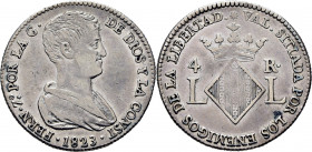 FERNANDO VII. Valencia. 4 reales. 1823