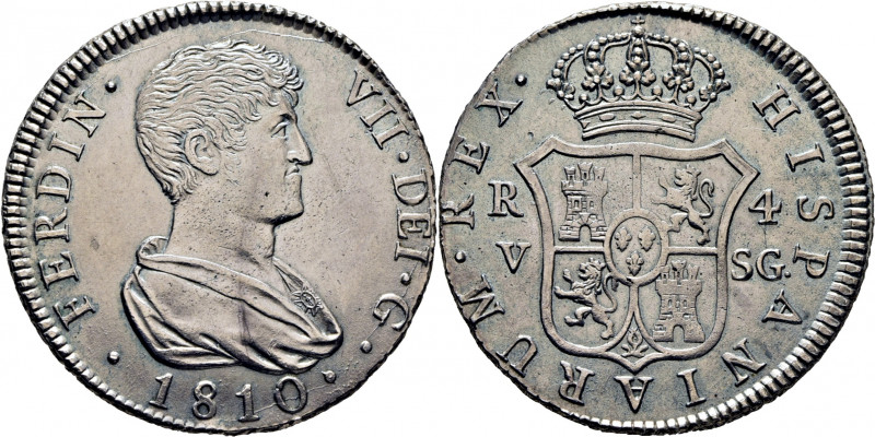 FERNANDO VII. Valencia. 4 reales. 1810. SG. Cy15667. Ligeramente limpiada. Dimin...