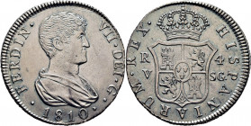 FERNANDO VII. Valencia. 4 reales. 1810. SG. EBC/EBC-. Buen ejemplar. Escasa