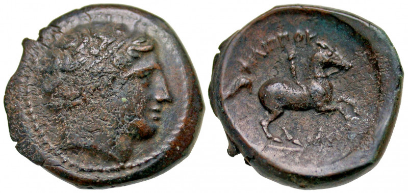 Macedonian Kingdom. Philip II. 359-336 B.C. AE 16 "unit" (20.2 mm, 6.93 g, 6 h)....