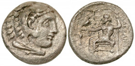 Macedonian Kingdom. Alexander III the Great. 336-323 B.C. AR drachm (16.6 mm, 3.82 g, 12 h). Sardes mint, Struck 323-319 B.C. Head of Alexander as you...