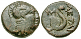 Mysia, Pergamum. Philetairos. 158-138 B.C. AE 15 (14.9 mm, 3.28 g, 12 h). Struck 158-138 B.C. Head of Athena right wearing crested Corinthian-style he...