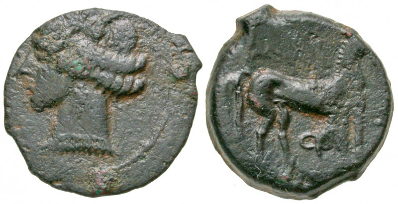 Zeugitania, Carthage. Civic issue. Ca. 264-241 B.C. AE shekel (21 mm, 5.35 g, 11...