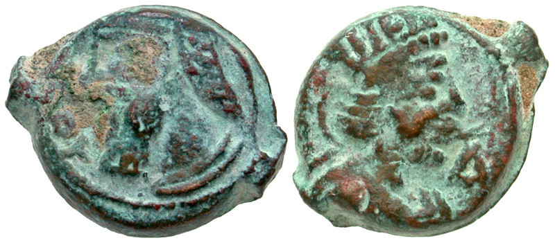 Parthian Kingdom. Vologases IV. Ca. A.D. 147-191. AE 17 Dichalkon (16.46 mm, 3.5...