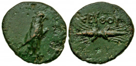 Thracian Kingdom, Seuthopolis. Seuthes III. Ca. 330/25-295 B.C. AE 19 (18.73 mm, 2.66 g, 1 h). Eagle standing right, wings closed / ΣΕΥΘΟΥ, King's nam...