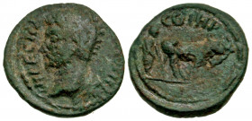 Mysia, Parium. Marcus Aurelius. A.D. 161-180. AE 17 (16.5 mm, 2.37 g, 7 h). Struck A.D. 162-165. IMPE C MA A [ANTO]NINVS, bearded bare head of Marcus ...