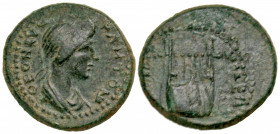Lydia, Apollonis. Pseudo-autonomous. Time of Titus to Domitian, A.D. 79-96. AE 15 (14.9 mm, 2.70 g, 6 h). ΘEON CVNKΛHTON, draped female bust of the Se...
