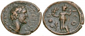 Lycaonia, Iconium. Antoninus Pius. A.D. 138-161. AE 20 (20 mm, 3.14 g, 6 h). IMP C T A H ANTONINOC, laureate head right / COL ICO, Athena standing lef...