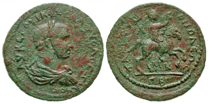 Cilicia, Tarsus. Volusian. A.D. 251-253. AE 30 (29.66 mm, 12.58 g, 5 h). Laureat...