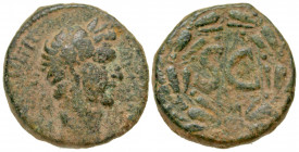 Syria, Seleucis and Pieria. Antiochia ad Orontem. Nerva. A.D. 96-98. AE as (24.80 mm, 11.85 g, 1 h). IMP CAESAR NERVA AVG III COS, laureate head right...