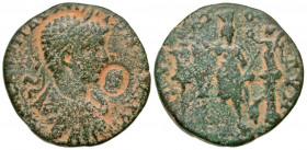 Phoenicia, Tyre. Elagabalus. A.D. 218-222. AE 28 (28.33 mm, 13.92 g, 11 h). [IMP CAES] M AV AN-T[ONINVS] AVG, laureate, draped and cuirassed bust of E...