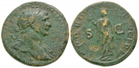 Trajan. A.D. 98-117. AE sestertius (32.4 mm, 23.21 g, 7 h). Rome mint, struck A.D. 103-111. IMP CAES NERVAE TRAIANO AVG GER DAC P M TR P COS V P P, la...