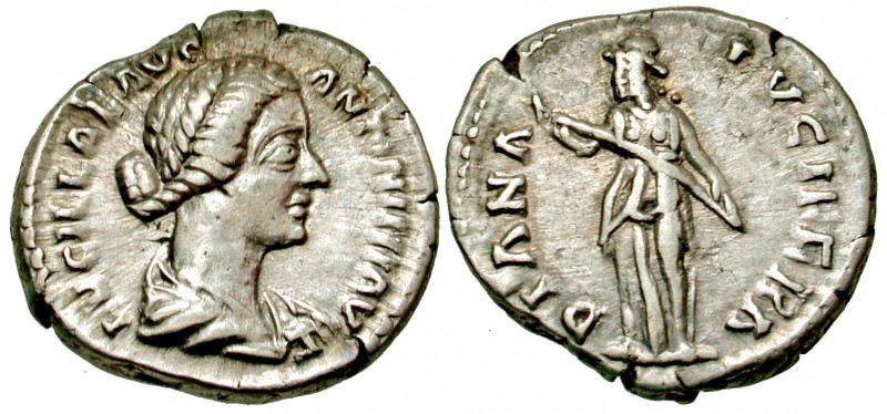 Lucilla. Augusta, A.D. 164-182. AR denarius (18.8 mm, 3.52 g, 6 h). Rome, under ...