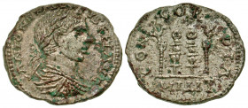 Elagabalus. A.D. 218-222. AR denarius (18.20 mm, 2.94 g, 6 h). Antioch mint, Struck A.D. 218/19. ANTONINVS PIVS FEL AVG, laureate, draped and cuirasse...