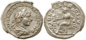 Elagabalus. A.D. 218-222. AR denarius (20.00 mm, 2.32 g, 1 h). Rome mint, A.D. 219. IMP CAES M AVR ANTONINVS AVG, laureate, draped and cuirassed bust ...