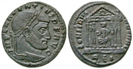 Maxentius. A.D. 306-312. AE follis (24.0 mm, 5.65 g, 11 h). Rome mint, A.D. 310-311. IMP C MAXENTIVS P F AVG, laureate head right / CONSERV VRBS VAE, ...