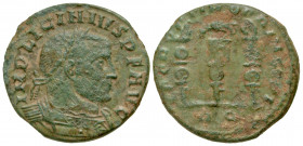 Licinius I. A.D. 308-324. BI follis (21.3 mm, 3.50 g, 1 h). Rome mint, Struck A.D. 312-313. IMP LICINIVS P F AVG, laureate and cuirassed bust of Licin...
