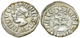 Hungary. Sigismund of Luxembourg. 1387-1437. AR denar (14.3 mm, .69 g, 7 h). Mint of Buda or Pest, Struck 1430-1437. + MONETA LUDOVIC, Moor's head lef...
