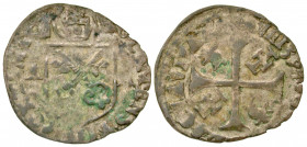 Italy, Papal States. Clement VIII. 1592-1605. Bi douzain (24.59 mm, 2.23 g, 1 h). Avignon mint. Octavian Aquaviva, Legate. CLEMENS·VIII·PONTI·MAX, shi...