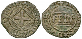 Italy, Savoy. Amadeo VIII. 1416-1439. AR quarto (18.6 mm, 1.30 g). + AmЄDЄVS (star) DVX : SAB' : (double annulet stops), FERT between four parallel ba...