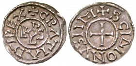 France, Carolingians. Charles le Chauve (the Bald). As Charles II, King of West Francia, 840-877. AR denier (19.6 mm, 1.46 g, 8 h). Class 2. S[an]c[t]...