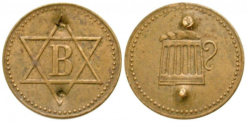 Europe, Germany. ca. WWII. Brass beer token (23.1 mm, 3.55 g, 12 h). 'Bierstern'...