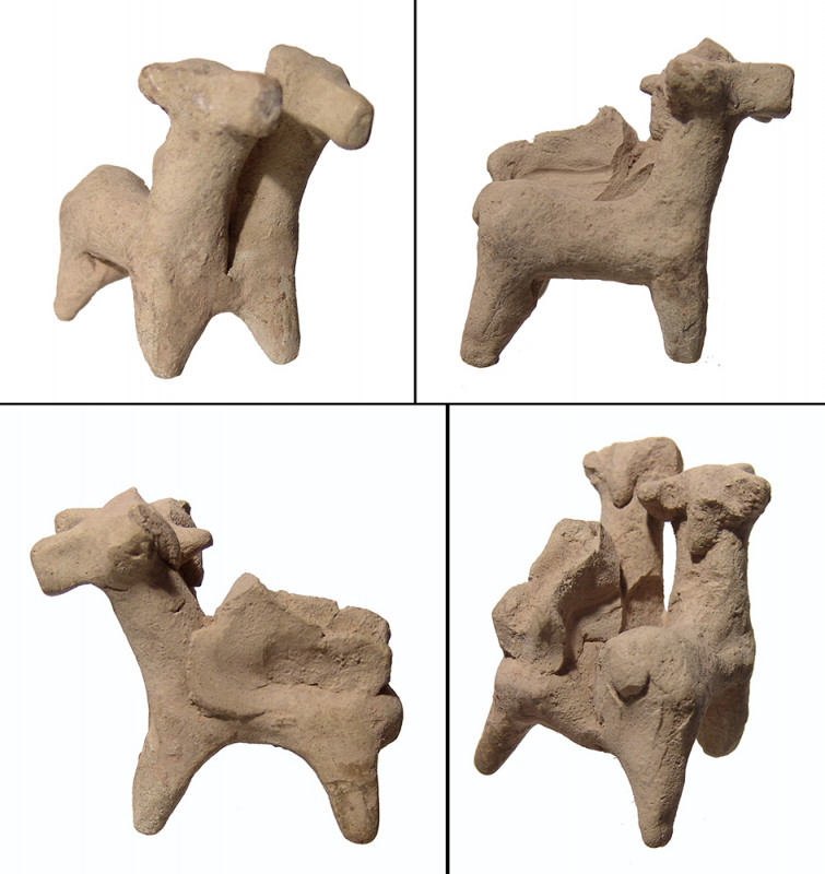 A Syro-Hittite terracotta votive in the form of yoked bulls, ca. 1200-1000 B.C.....