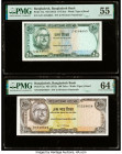 Bangladesh Bangladesh Bank 10; 100 Taka ND (1972) Pick 11a; 12a Two Examples PMG About Uncirculated 55; Choice Uncirculated 64 EPQ. Previous mounting ...