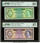 Belize Government of Belize 1; 2 Dollars 1.1.1974 Pick 33a; 34a Two Examples PMG Gem Uncirculated 65 EPQ; Superb Gem Unc 67 EPQ. 

HID09801242017

© 2...