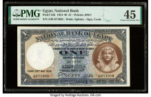 Egypt National Bank of Egypt 1 Pound 30.5.1938 Pick 22b PMG Choice Extremely Fine 45. An erasure is noted on this example.

HID09801242017

© 2022 Her...