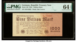Germany Imperial Bank Note 1 Billion Mark 1.11.1923 Pick 129 PMG Choice Uncirculated 64 EPQ. 

HID09801242017

© 2022 Heritage Auctions | All Rights R...