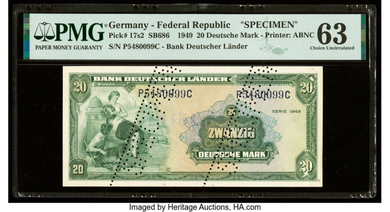 Germany Federal Republic Bank Deutscher Lander 20 Deutsche Mark 22.8.1949 Pick 1...