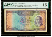 Iraq Central Bank of Iraq 10 Dinars 1947 (ND 1959) Pick 50 PMG Choice Fine 15. Tape repairs. 

HID09801242017

© 2022 Heritage Auctions | All Rights R...