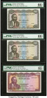 Kenya Central Bank of Kenya 50 (2); 100 Shillings 1.7.1971 (2); 1.7.1972 Pick 9b (2); 10c Three Examples PMG Gem Uncirculated 66 EPQ (2); Gem Uncircul...
