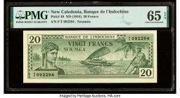 New Caledonia Banque de l'Indochine, Noumea 20 Francs ND (1944) Pick 49 PMG Gem Uncirculated 65 EPQ. 

HID09801242017

© 2022 Heritage Auctions | All ...