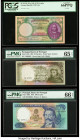 Portugal Banco de Portugal 20 (2); 100 Escudos 13.8.1946; 26.5.1964; 20.9.1978 Pick 153a; 167b; 169b Three Examples PCGS Gem New 66PPQ; PMG Gem Uncirc...
