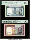 Portugal Banco de Portugal 50; 100 Escudos 24.6.1960; 19.12.1961 Pick 164; 165 Two Examples PMG About Uncirculated 55 EPQ; About Uncirculated 55. 

HI...