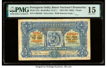 Portuguese India Banco Nacional Ultramarino, Nova Goa 1 Rupia 1.1.1924 (ND 1929) Pick 23A Jhunjhunwalla-Razack 12.21.1 PMG Choice Fine 15. Rust and a ...