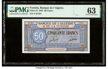 Tunisia Banque de l'Algerie 50 Francs 3.2.1949 Pick 23 PMG Choice Uncirculated 63. 

HID09801242017

© 2022 Heritage Auctions | All Rights Reserved