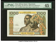 West African States Banque Centrale des Etats de L'Afrique de L'Ouest - Mauritania 1000 Francs ND (1961-65) Pick 503Eg PMG Choice Extremely Fine 45 EP...