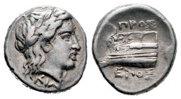 Bithynia. Kios. Hemidrachm. 350-300 BC. Proxenos magistrate. (Sng von Aulock-504). (Sng Cop-373). (Hgc-7. 553). Anv.: Laureate head of Apollo right, K...