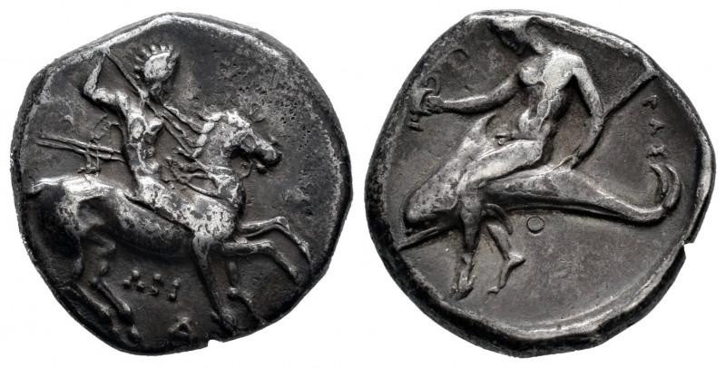 Calabria. Tarentum. Nomos. 315-302 BC. (Vlasto-634). (HN Italy-939). Anv.: Warri...