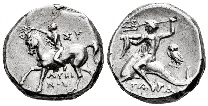Calabria. Tarentum. Nomos. 275-235 BC. Sy- and Lykinos magistrates. (Vlasto-836/...