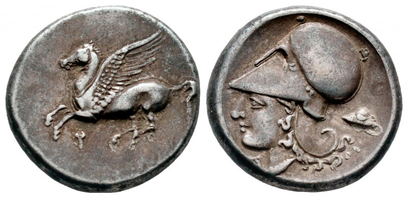 Corinthia. Corinth. Stater. 375-300 BC. (Calciati-Pegasi 69 var). Anv.: Pegasos ...